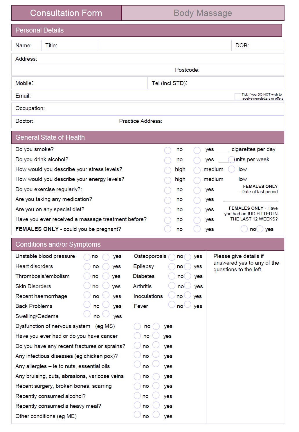 New Client Form